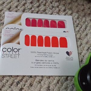 Color Street Pink and Red Nail Polish Strips Duo